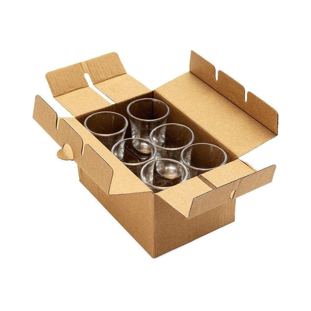 Kit Copo Vidro 30ml 6 Peças GO1540 na cor Transparente, brinde personalizado Sky Brindes