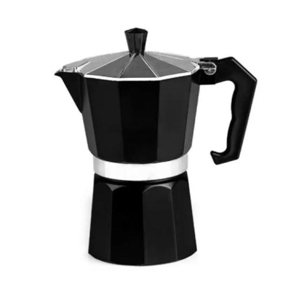 Cafeteira Italiana 250ml GO1543 na cor Preto, brinde personalizado Sky Brindes