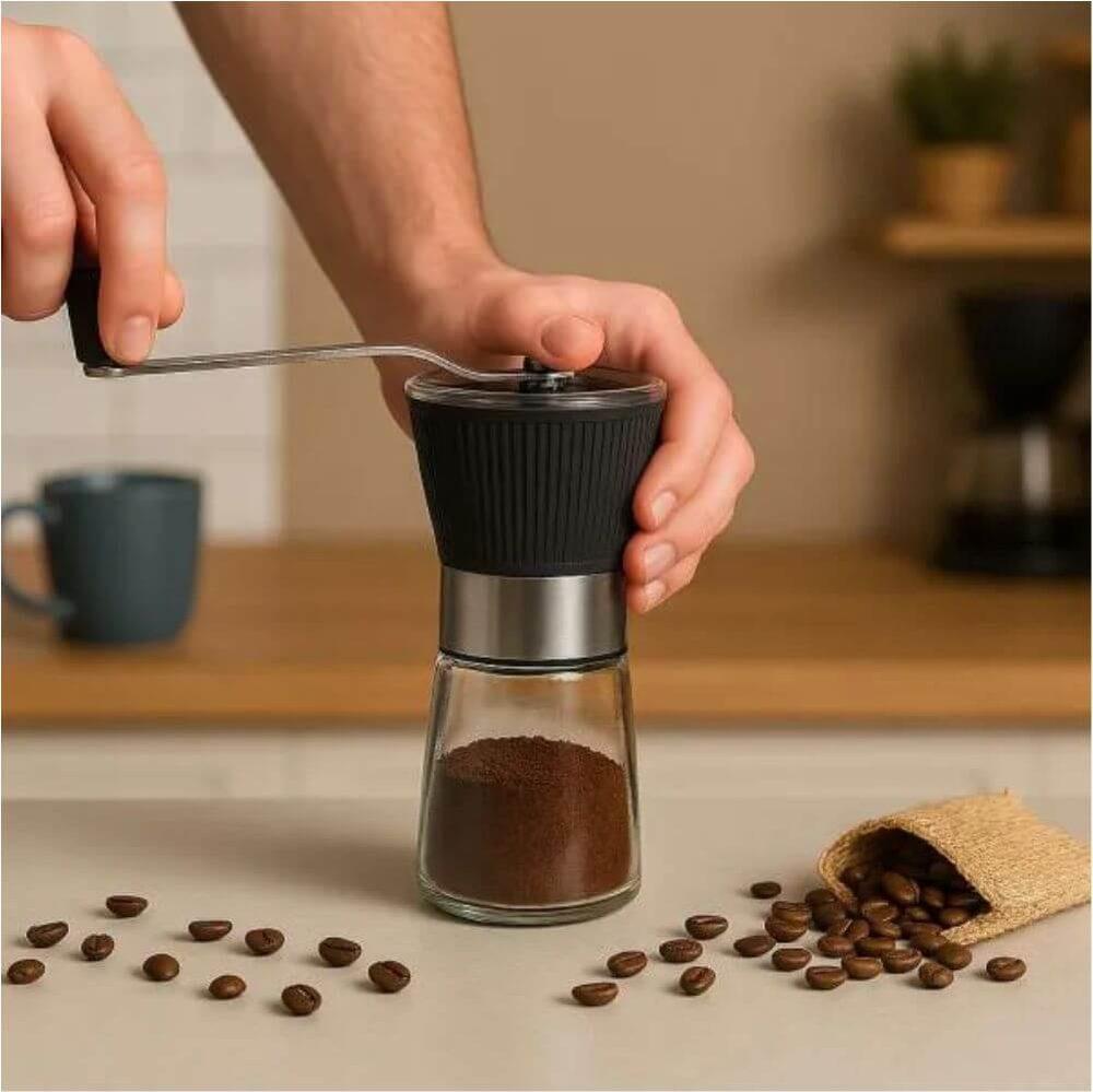Moedor Para Café GO1546 na cor Preto, brinde personalizado Sky Brindes