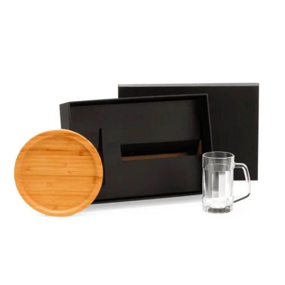 Kit Cerveja 2 Peças GO1548 na cor Preto, brinde personalizado Sky Brindes