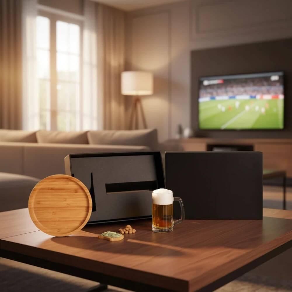 Kit Cerveja 2 Peças GO1548 na cor Preto, brinde personalizado Sky Brindes