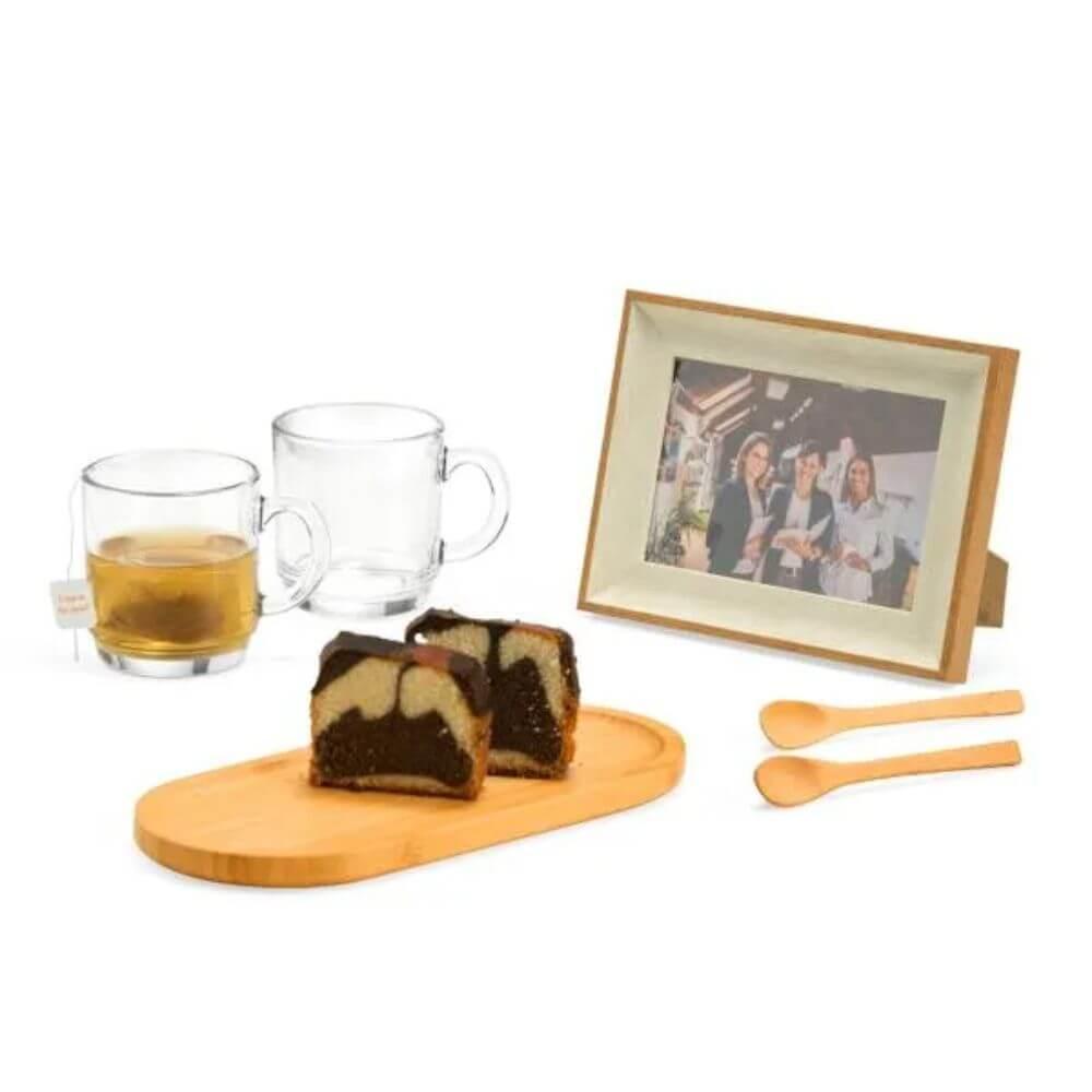 Kit Para Café 6 Peças GO1549 na cor Preto, brinde personalizado Sky Brindes