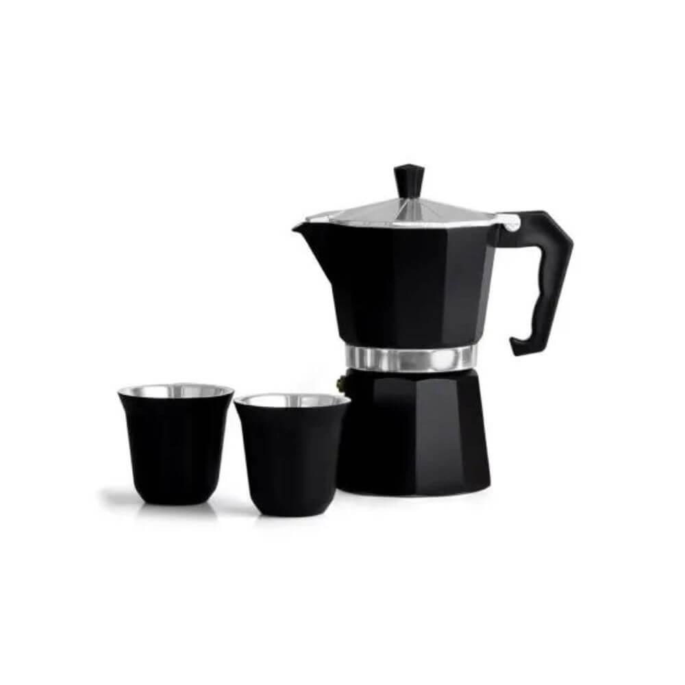 Kit Para Café 3 Peças GO1556 na cor Preto, brinde personalizado Sky Brindes