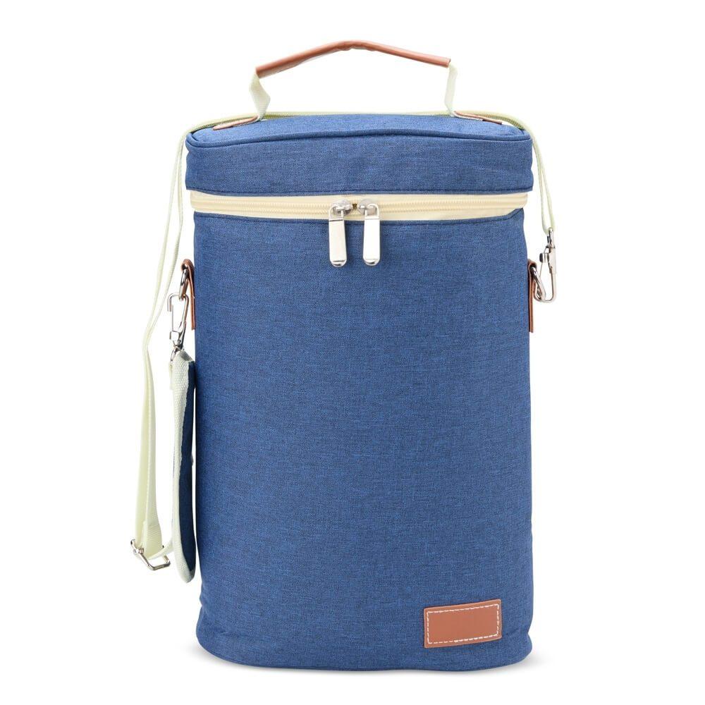 Porta-Garrafas Térmico Duplo GO1559 na cor Azul, brinde personalizado Sky Brindes