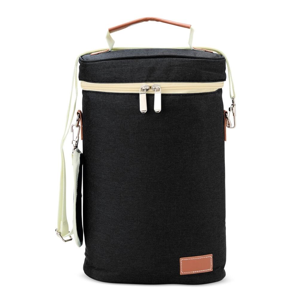 Porta-Garrafas Térmico Duplo GO1559 na cor Preto, brinde personalizado Sky Brindes