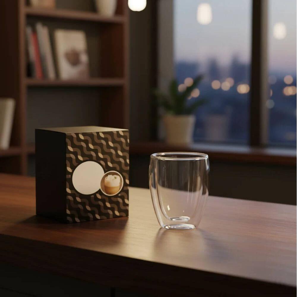 Copo em Vidro 350ml GO1562 na cor Transparente, brinde personalizado Sky Brindes