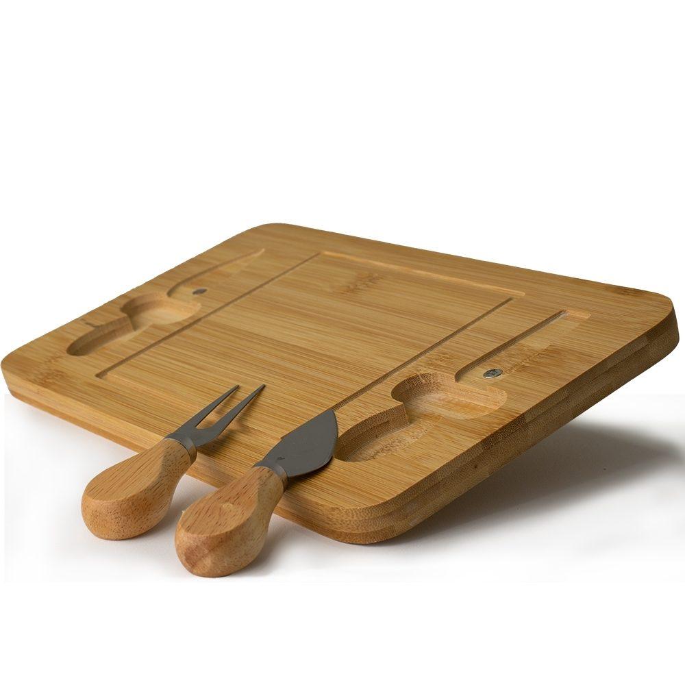 Kit Queijo 3 Peças GO1565 na cor Natural, brinde personalizado Sky Brindes