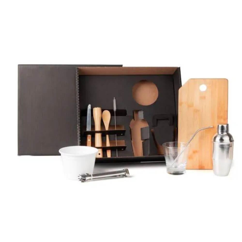 Kit Caipirinha 10 Peças GO1570 na cor Preto, brinde personalizado Sky Brindes
