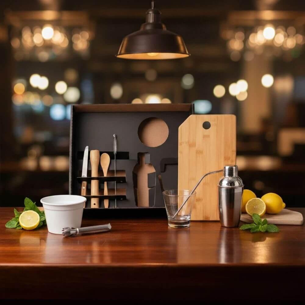Kit Caipirinha 10 Peças GO1570 na cor Preto, brinde personalizado Sky Brindes