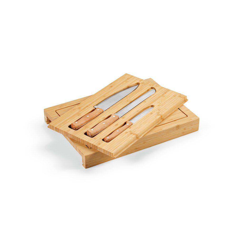 Conjunto de Tábuas 4 Peças GO1572 na cor Natural, brinde personalizado Sky Brindes