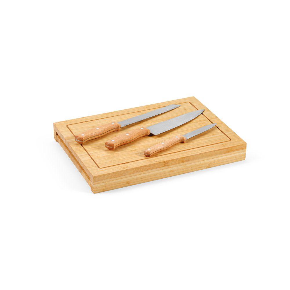 Conjunto de Tábuas 4 Peças GO1572 na cor Natural, brinde personalizado Sky Brindes