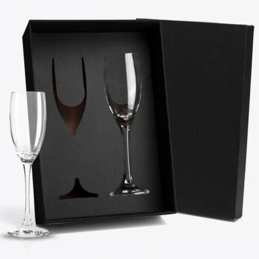 Jogo De Taças De Vidro 2 Peças GO1574 na cor Preto, brinde personalizado Sky Brindes