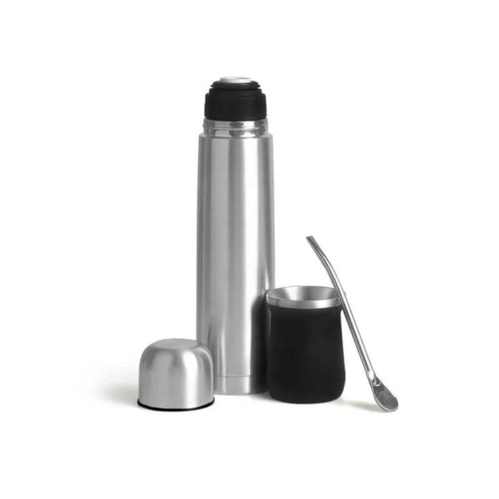 Kit Para Chimarrão 3 Peças GO1575 na cor Preto, brinde personalizado Sky Brindes