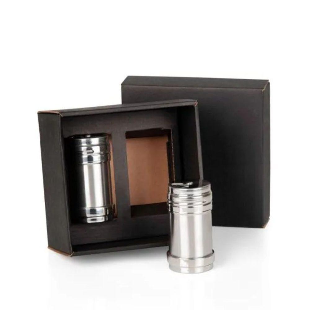 Kit Potes para Tempero 2 Peças GO1579 na cor Preto, brinde personalizado Sky Brindes