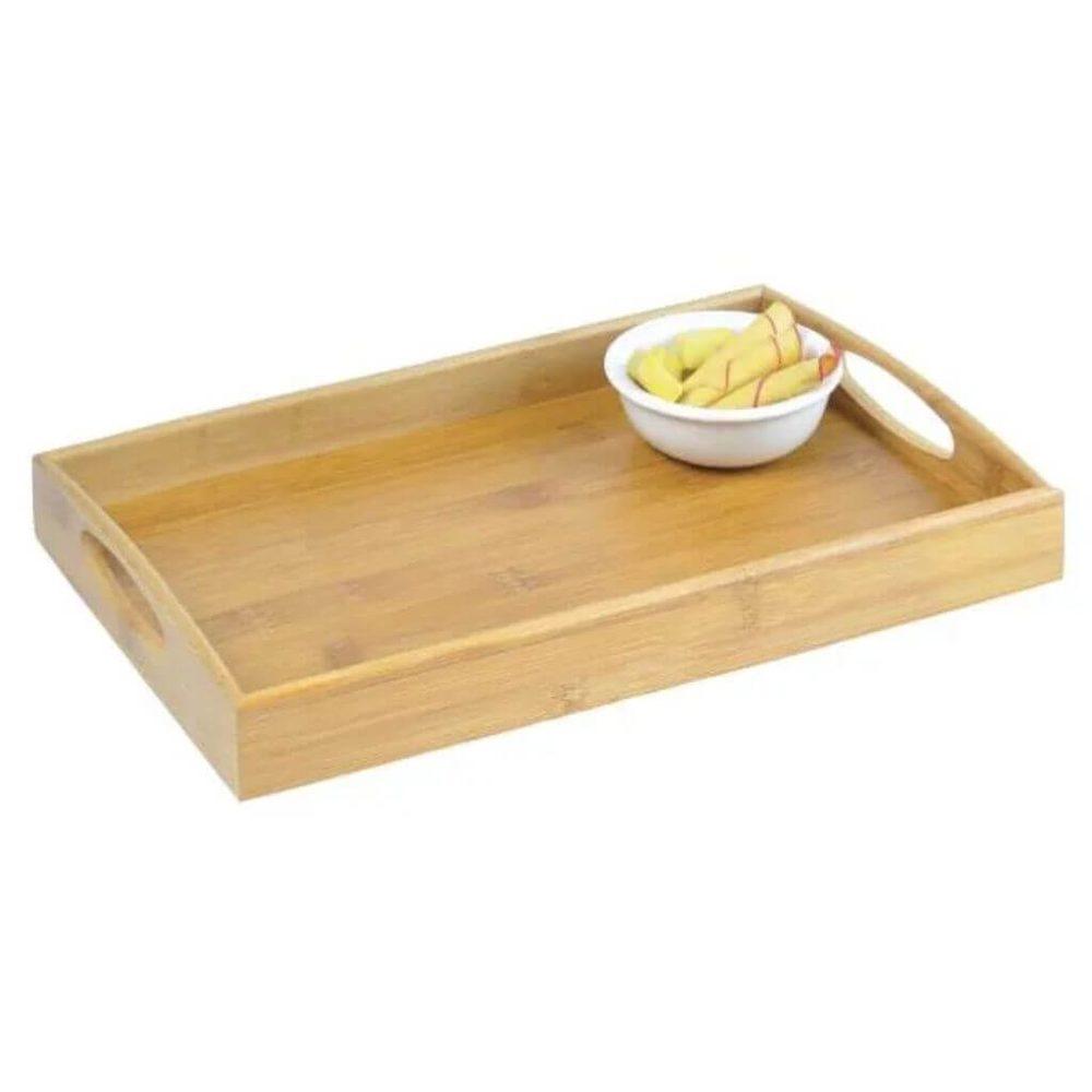 Bandeja para Servir em Bambu GO1586 na cor Natural, brinde personalizado Sky Brindes