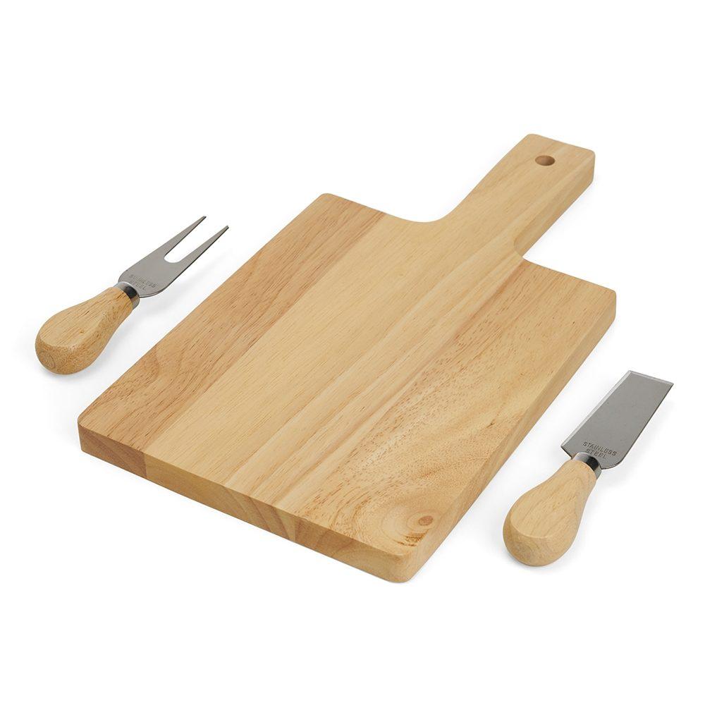 Kit p queijo 3 pçs GO1613 na cor Kraft, brinde personalizado Sky Brindes