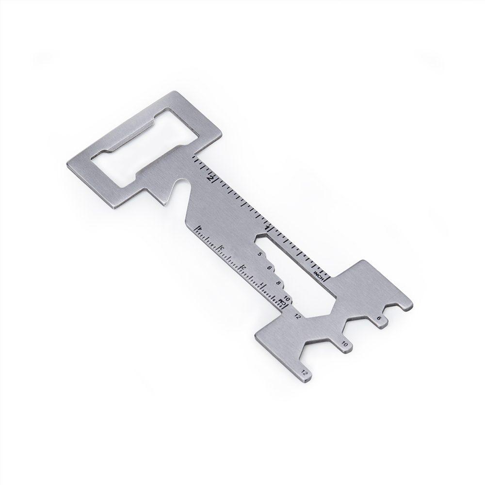 Abridor multiferramentas GO1621 na cor Inox, brinde personalizado Sky Brindes