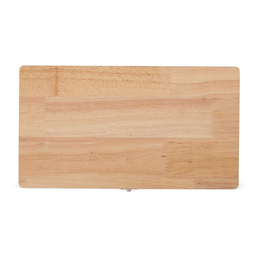 Kit churrasco 4 peças GO1628 na cor Madeira e inox, brinde personalizado Sky Brindes