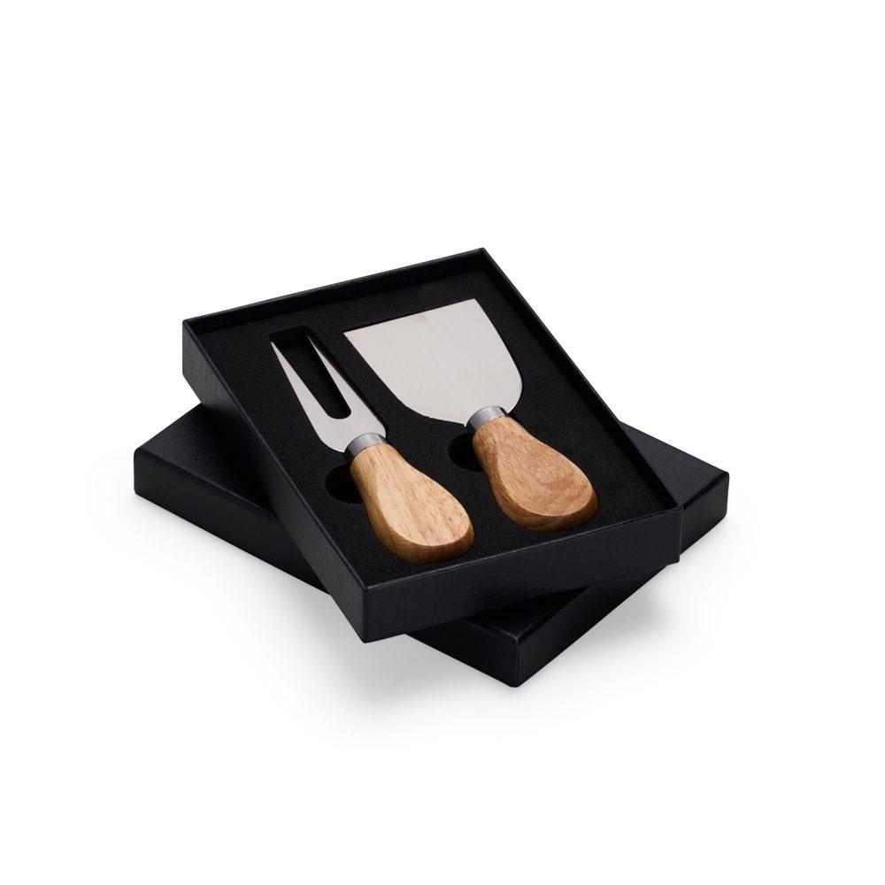 Kit queijo 2 peças GO1648 na cor Preto, brinde personalizado Sky Brindes