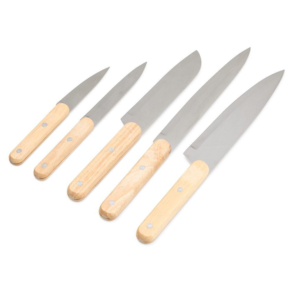 Kit churrasco 5 peças GO1650 na cor Preto, brinde personalizado Sky Brindes
