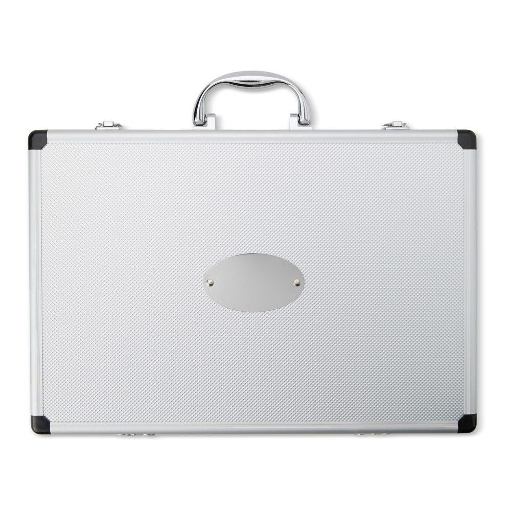 Jogo de facas c 5 peças na maleta GO1651 na cor Inox, brinde personalizado Sky Brindes