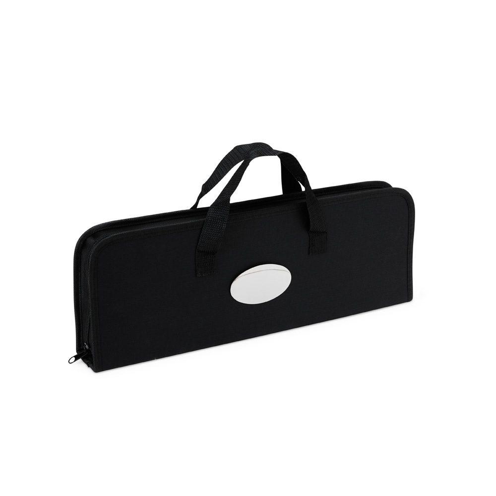 Kit churrasco 9 peças GO1659 na cor Preto, brinde personalizado Sky Brindes