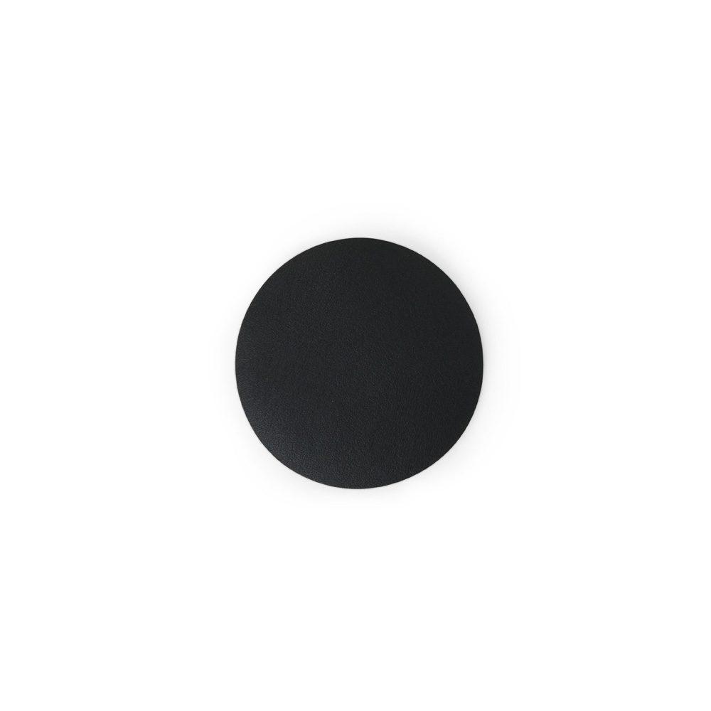 Porta-copos de couro sintético absorvente GO1662 na cor Preto, brinde personalizado Sky Brindes