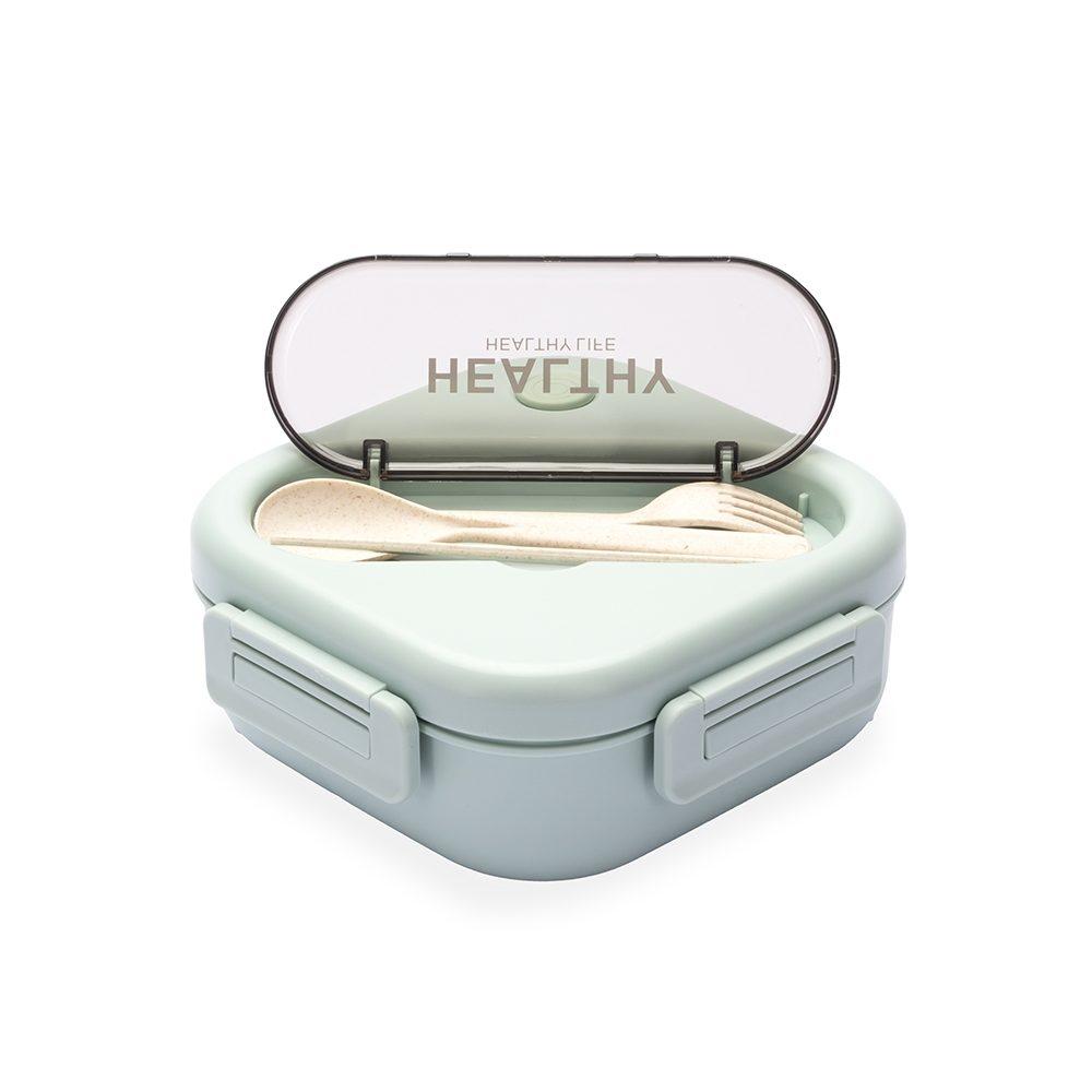 Marmita hermética plástica 1,2l GO1667 na cor Verde e verde, brinde personalizado Sky Brindes