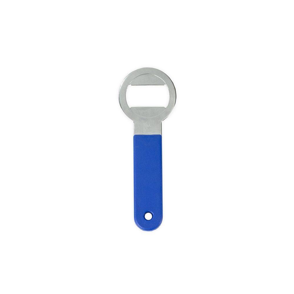 Abridor de garrafa aço GO1672 na cor Azul e prata, brinde personalizado Sky Brindes