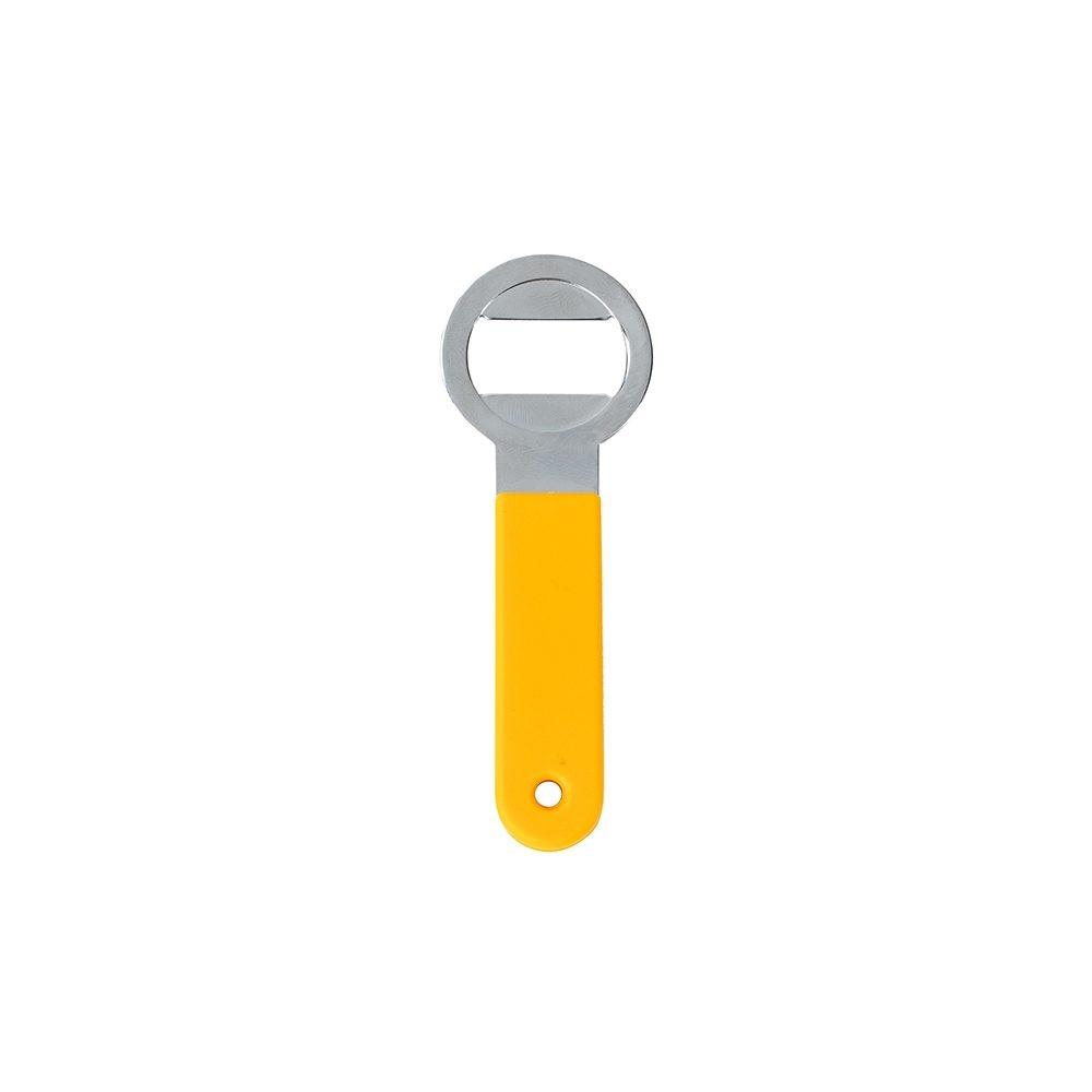 Abridor de garrafa aço GO1672 na cor Amarelo e amarelo, brinde personalizado Sky Brindes