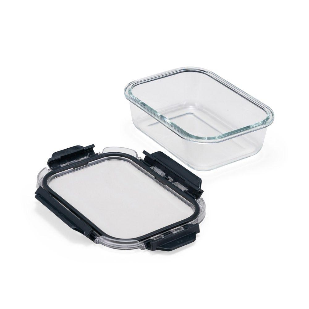 Marmita de vidro 600ml GO1678 na cor Transparente e preto, brinde personalizado Sky Brindes