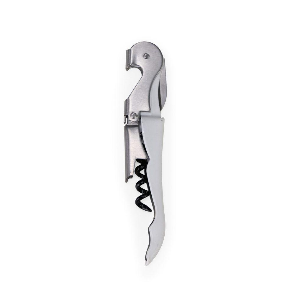 Saca-rolhas metal com 2 estágios GO1680 na cor Branco, brinde personalizado Sky Brindes