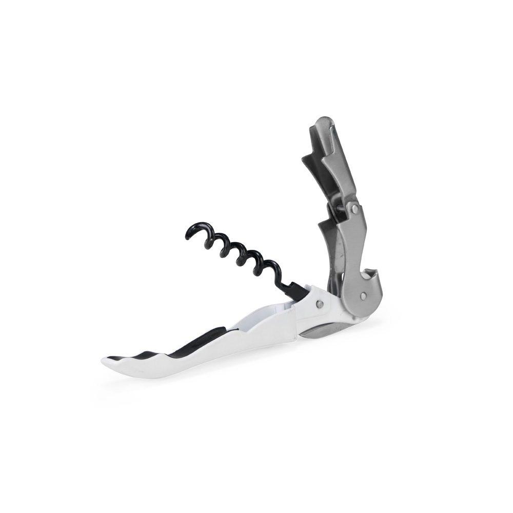 Saca-rolhas metal com 2 estágios GO1680 na cor Branco, brinde personalizado Sky Brindes