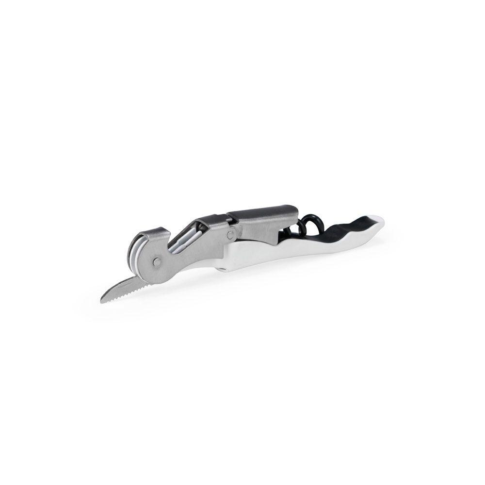 Saca-rolhas metal com 2 estágios GO1680 na cor Branco, brinde personalizado Sky Brindes