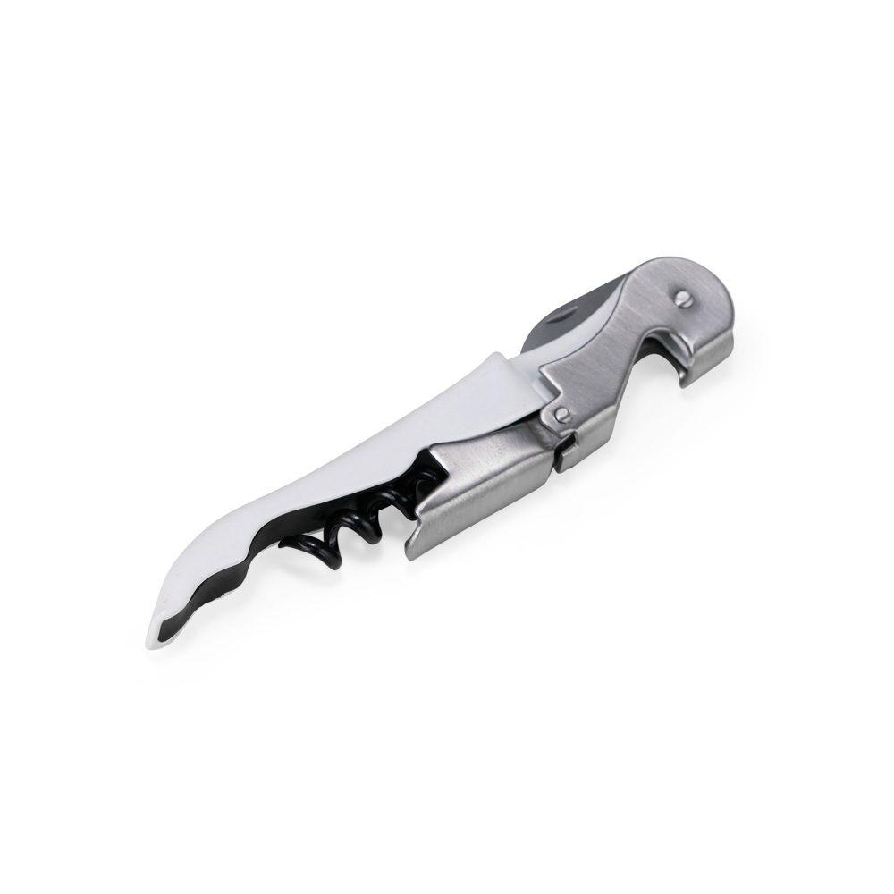 Saca-rolhas metal com 2 estágios GO1680 na cor Branco, brinde personalizado Sky Brindes