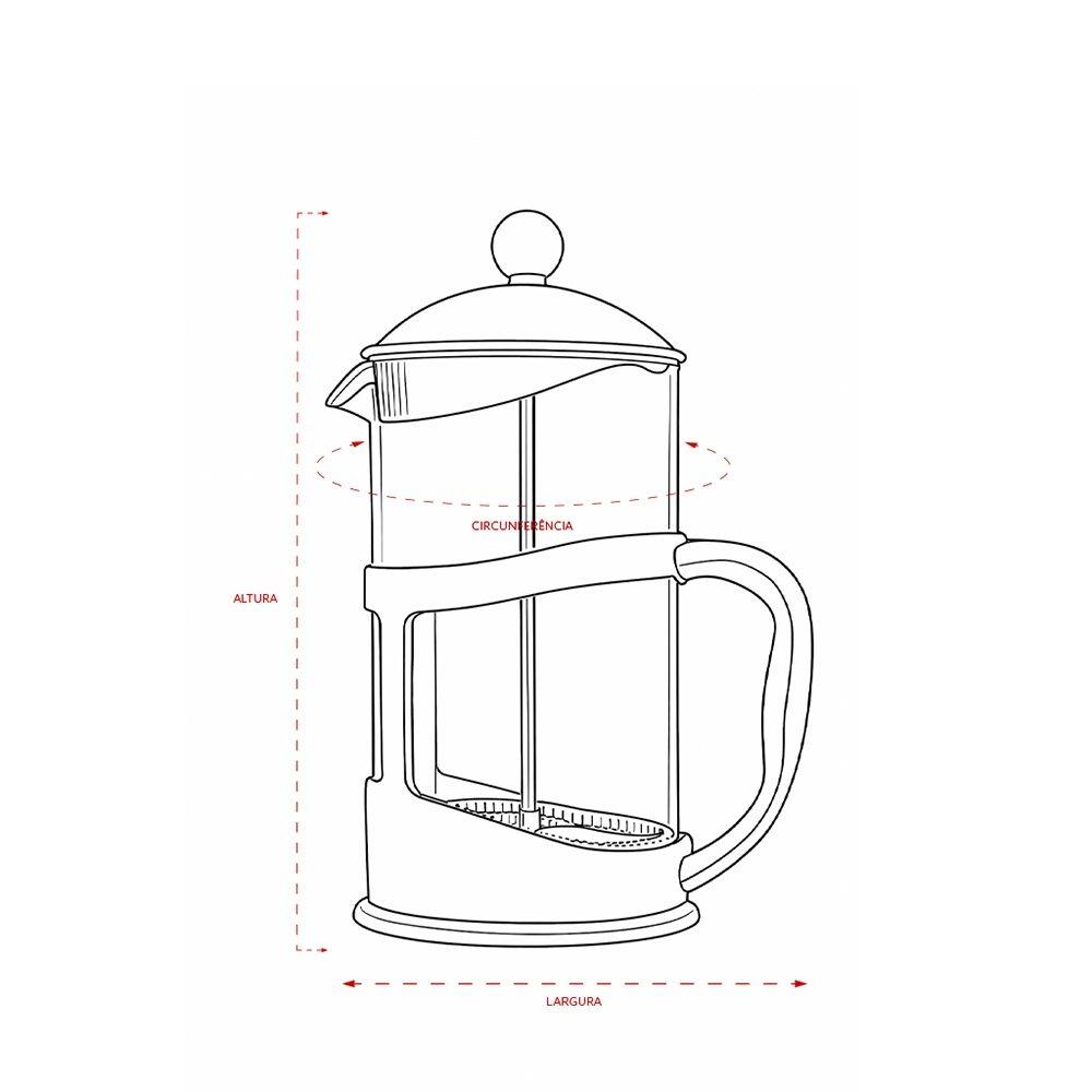 Cafeteira prensa francesa 1l GO1685 na cor Preto, brinde personalizado Sky Brindes