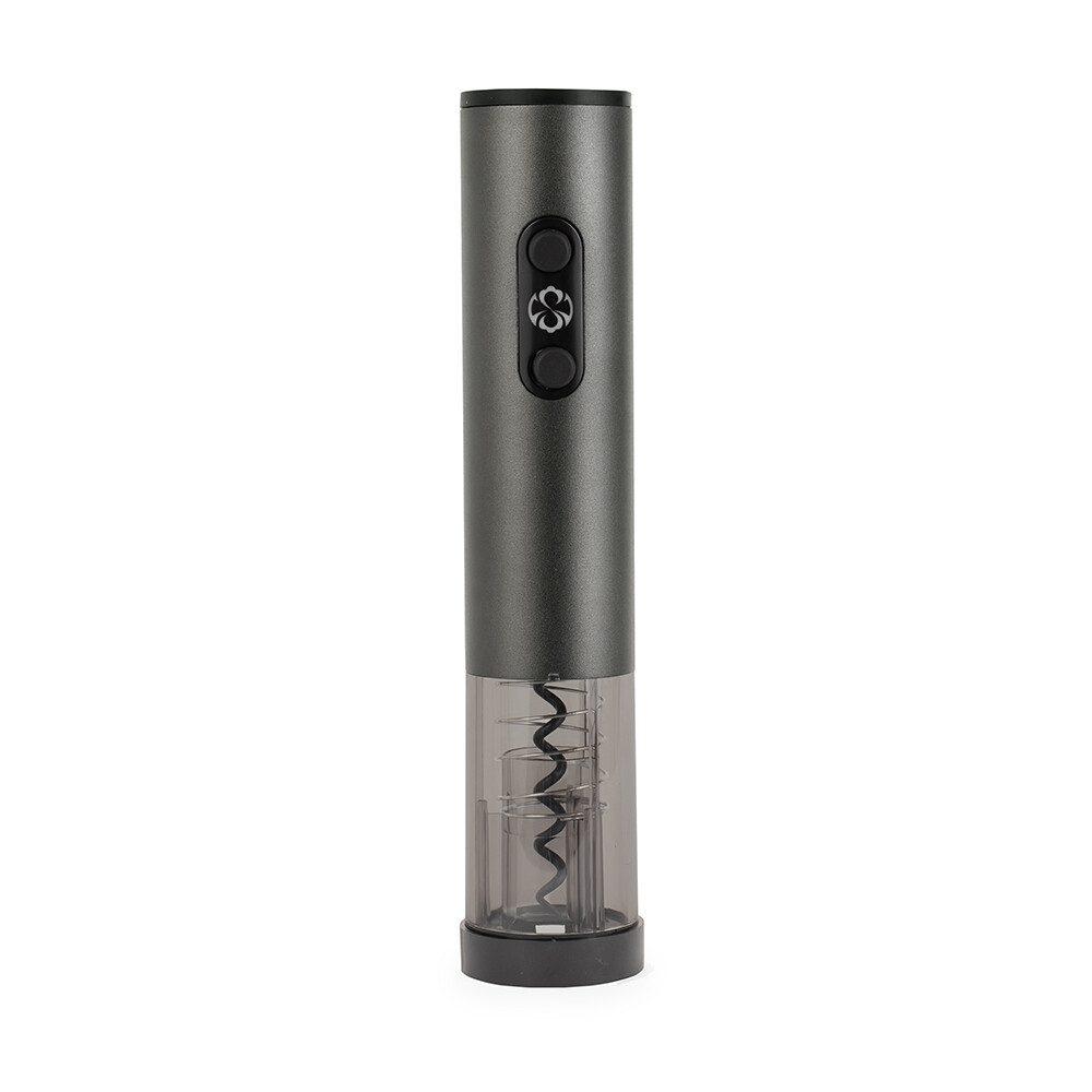 Saca-rolhas elétrico com led GO1687 na cor Chumbo, brinde personalizado Sky Brindes