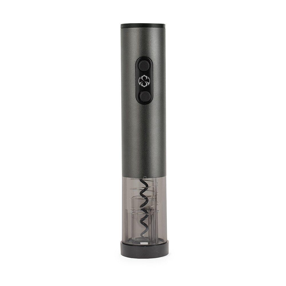 Saca-rolhas elétrico com led GO1687 na cor Chumbo, brinde personalizado Sky Brindes