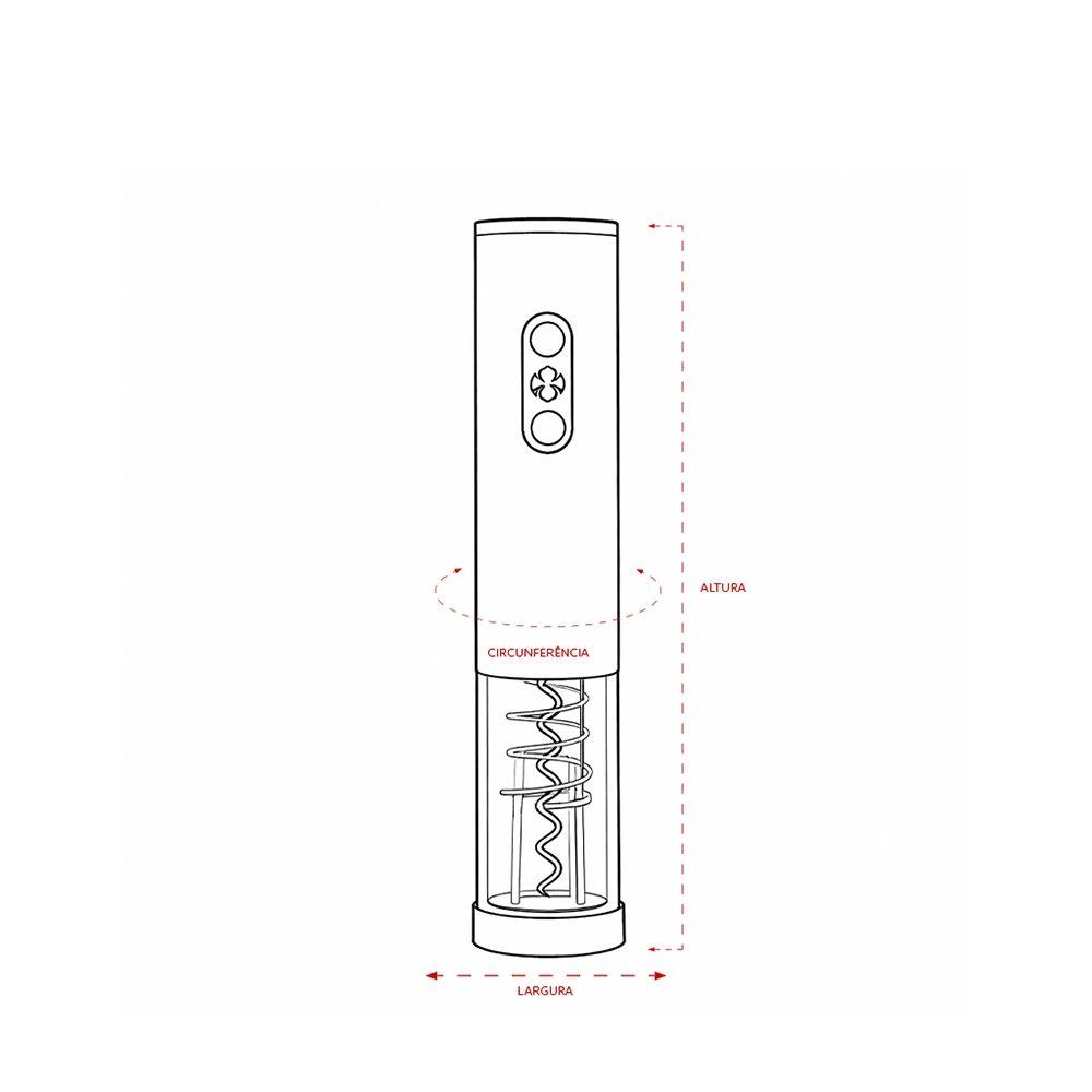 Saca-rolhas elétrico com led GO1687 na cor Chumbo, brinde personalizado Sky Brindes