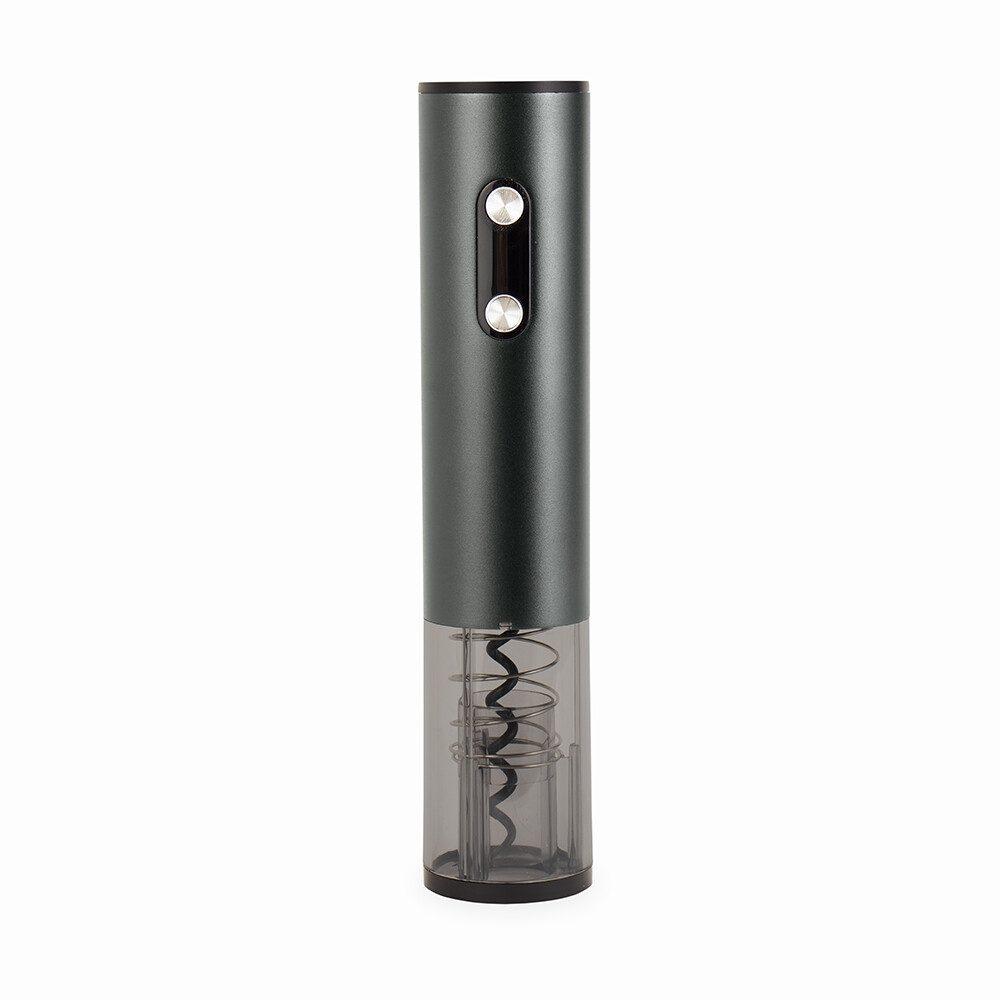 Saca-rolhas elétrico com led GO1688 na cor Chumbo, brinde personalizado Sky Brindes