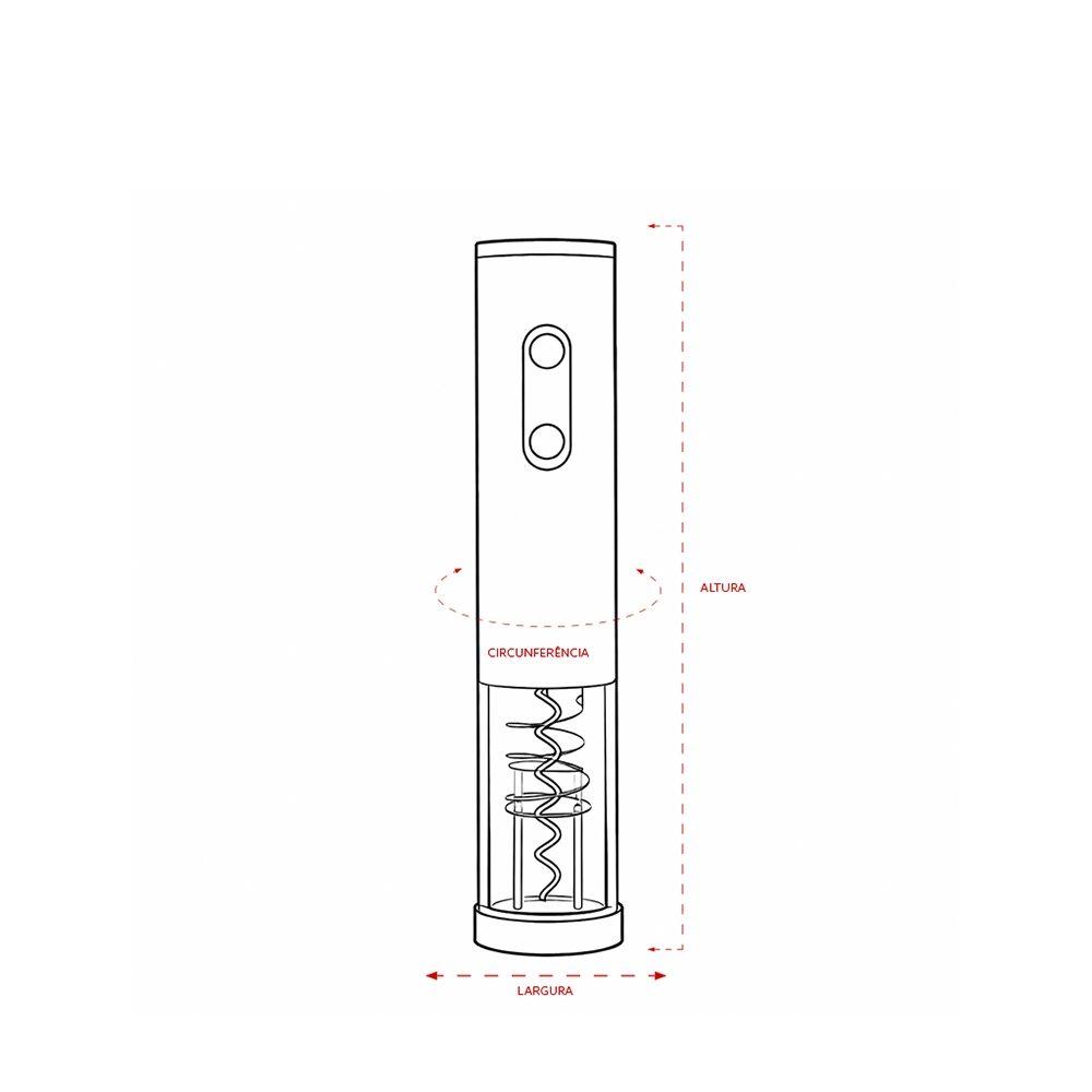 Saca-rolhas elétrico com led GO1688 na cor Chumbo, brinde personalizado Sky Brindes