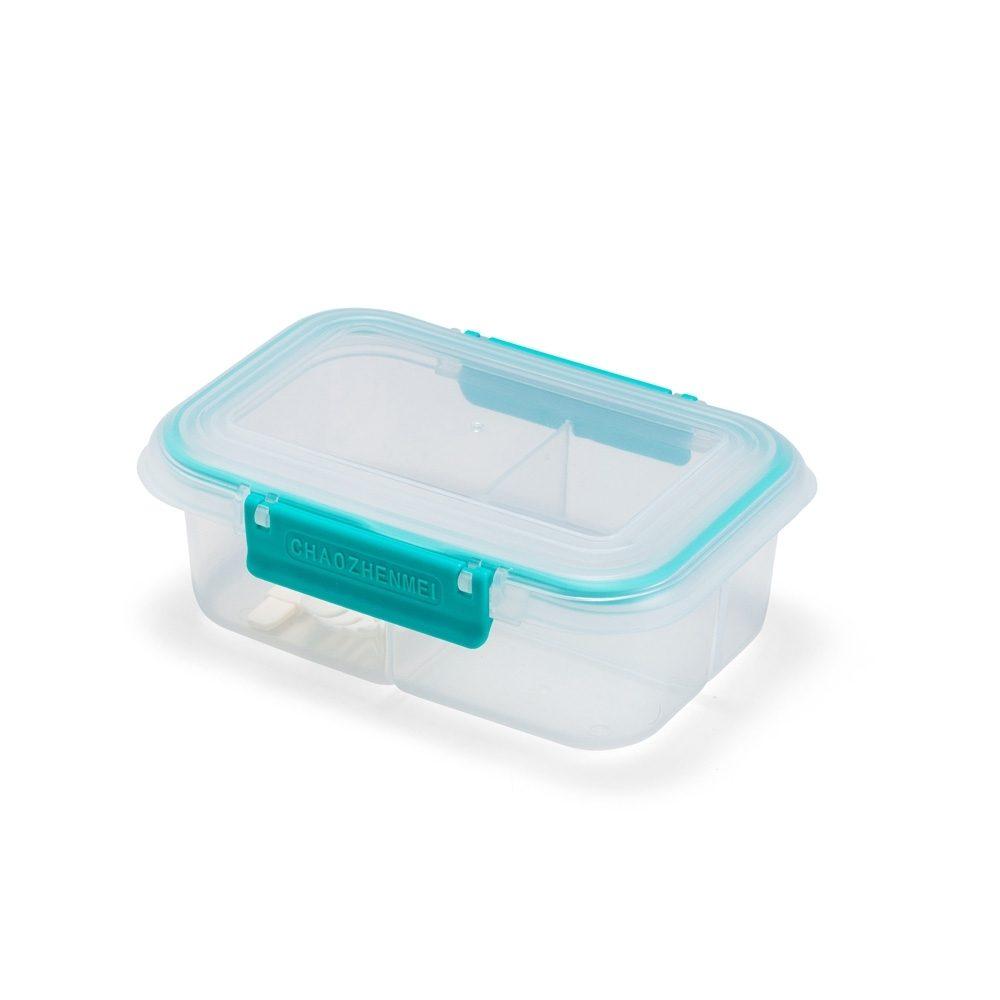 Marmita hermética plástico 650ml GO1690 na cor Verde e transparente, brinde personalizado Sky Brindes