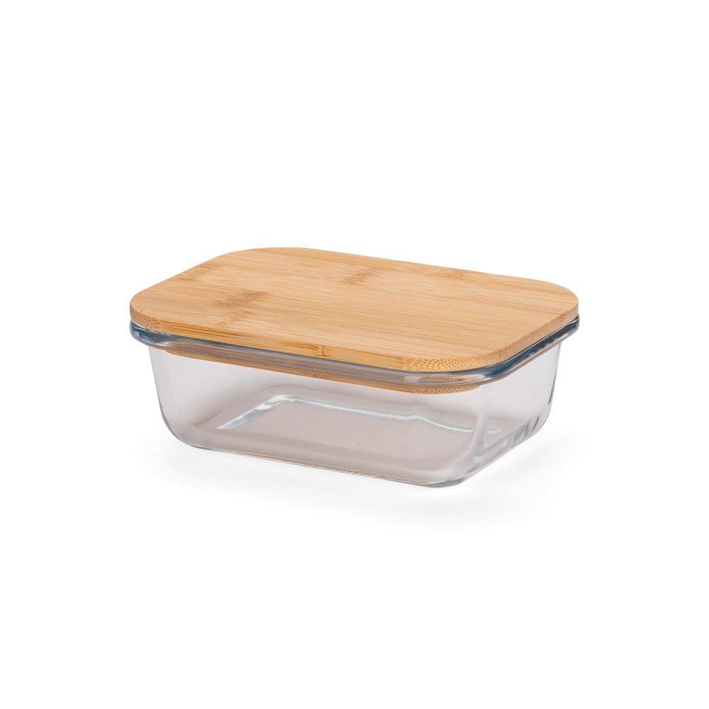 Marmita vidro 300ml GO1692 na cor Transparente e bambu, brinde personalizado Sky Brindes