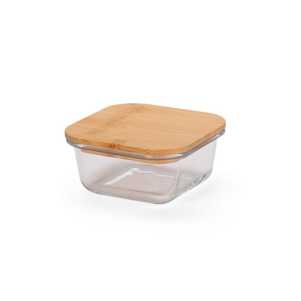 Marmita vidro 250 ml GO1693 na cor Transparente e bambu, brinde personalizado Sky Brindes