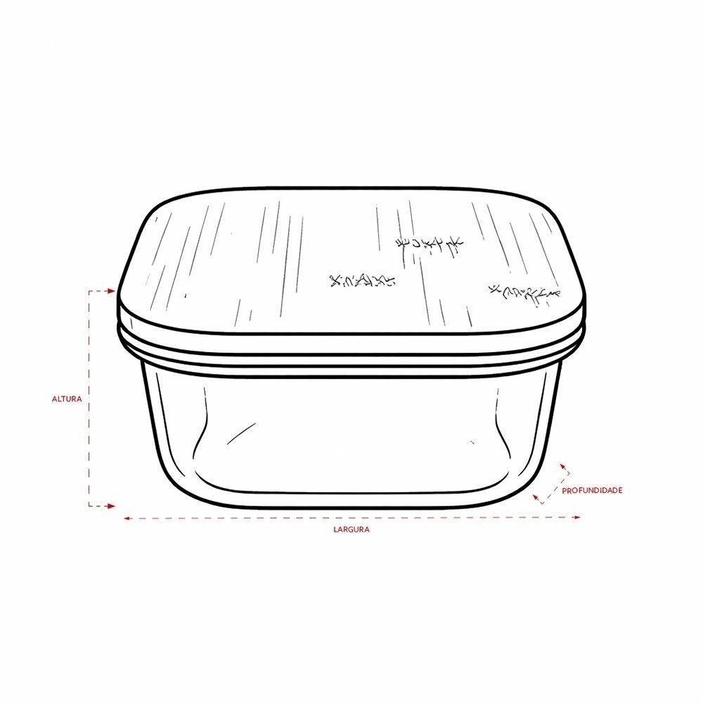 Marmita vidro 400ml GO1694 na cor Transparente e bambu, brinde personalizado Sky Brindes