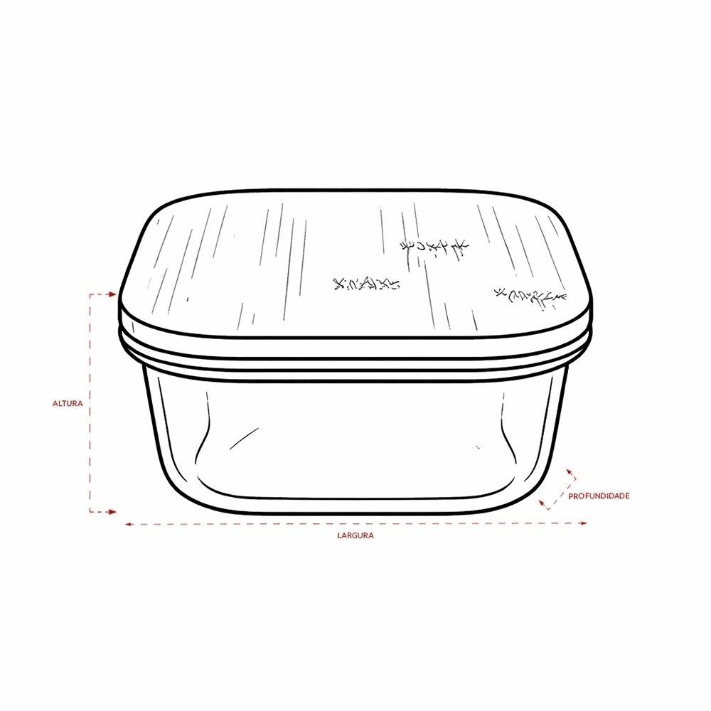 Marmita vidro 650ml GO1695 na cor Transparente e bambu, brinde personalizado Sky Brindes