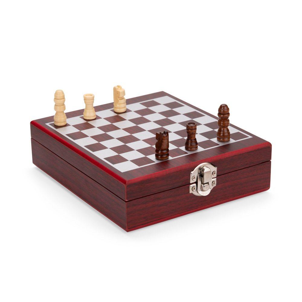 Kit vinho xadrez 4 peças GO1696 na cor Vinho, brinde personalizado Sky Brindes