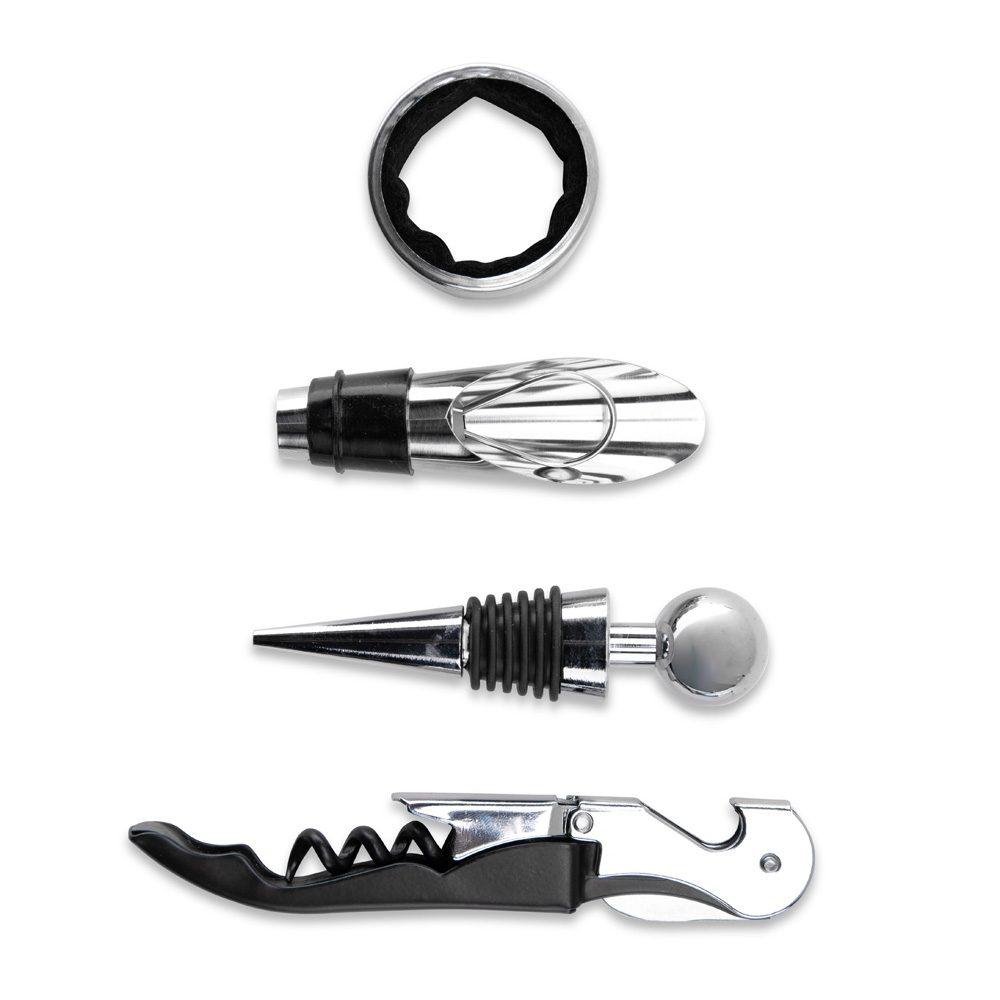 Kit vinho 4 peças GO1697 na cor Vinho, brinde personalizado Sky Brindes