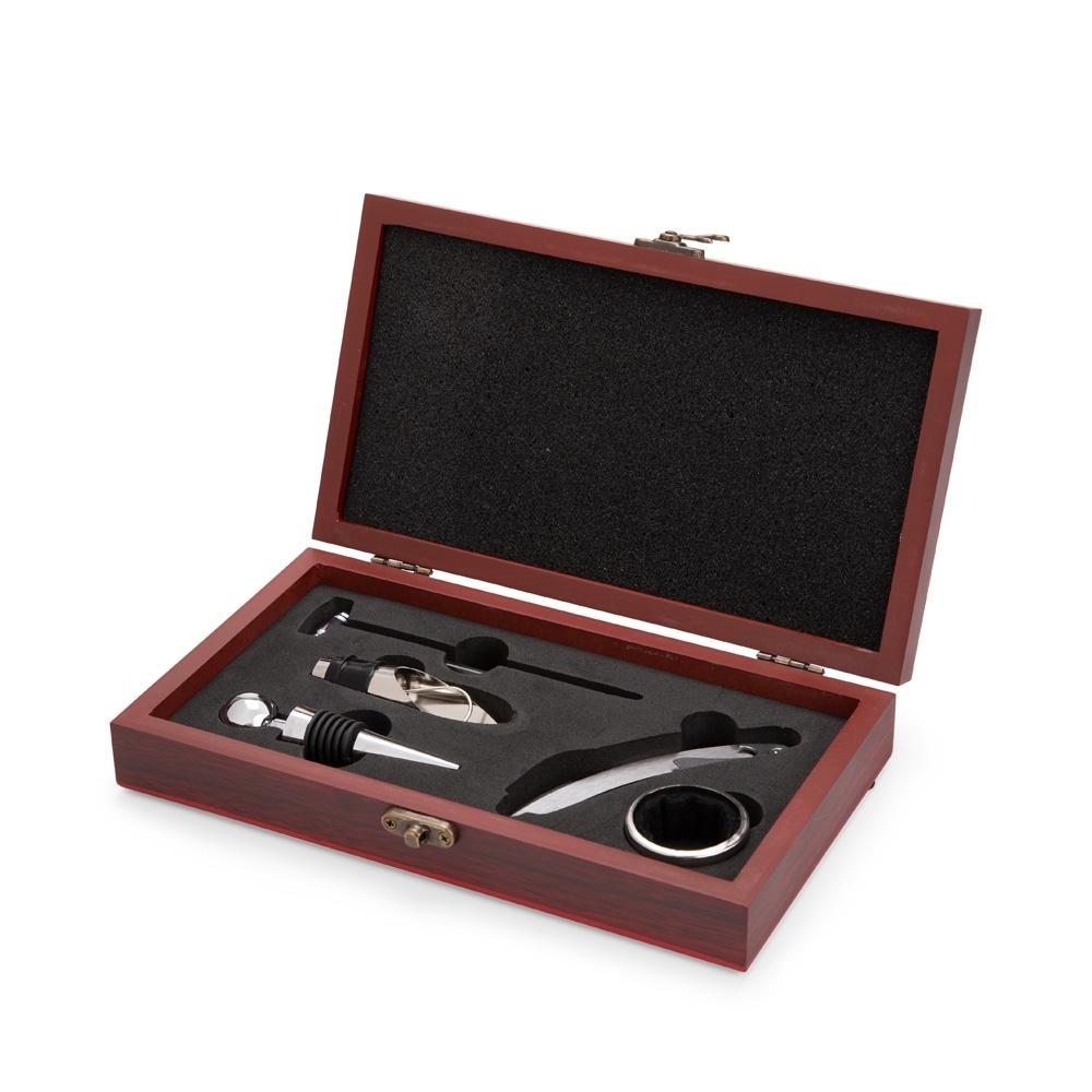 Kit vinho 5 peças GO1699 na cor Vinho, brinde personalizado Sky Brindes