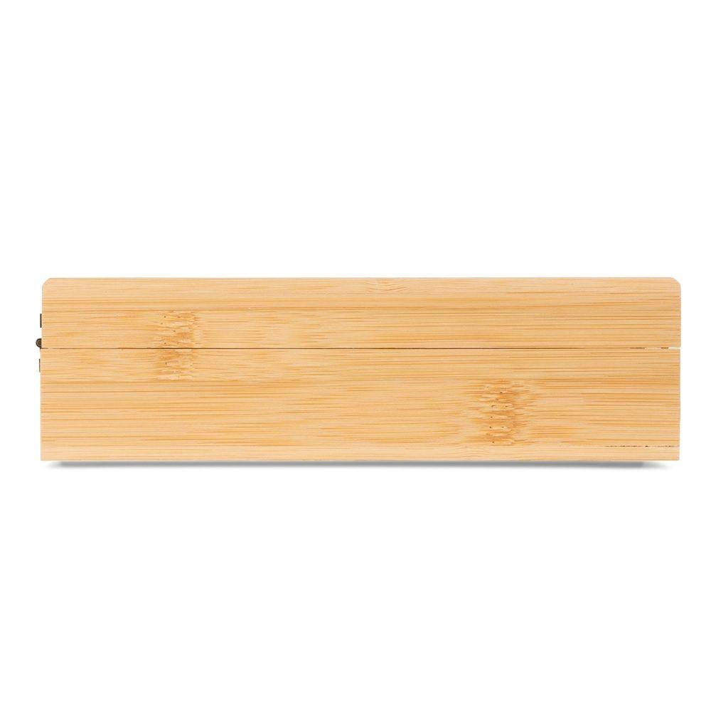 Kit vinho xadrez 4 peças GO1700 na cor Bambu e bambu, brinde personalizado Sky Brindes